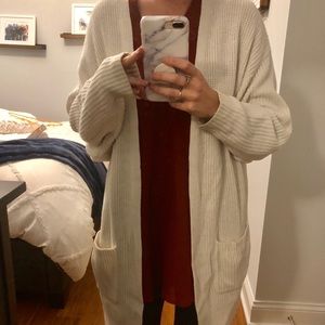 Express Cream Knit Cardigan Sweater